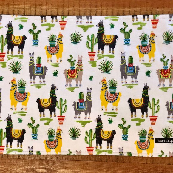 FOUR Handmade Reversible Placemats: Llamas 🦙&🌵 - Picture 2 of 6